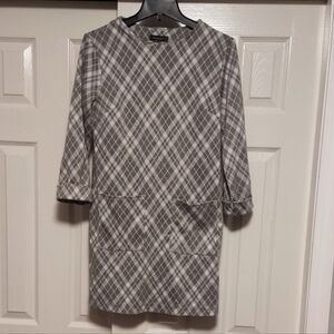 Primark short dress with pockets gray white size small brand new